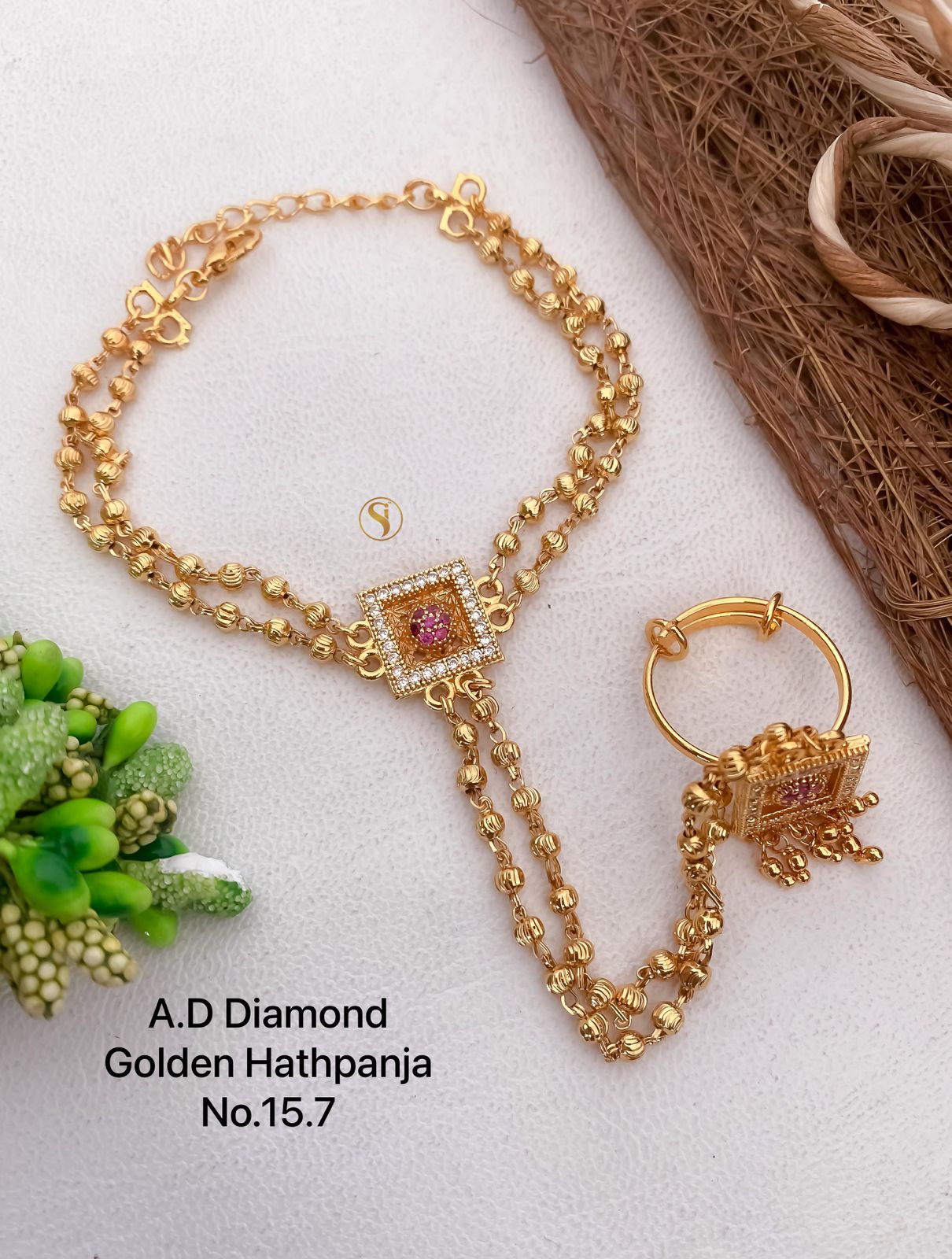 AD Diamond Golden Hath Panja Pocha Wholesale Price In Surat
